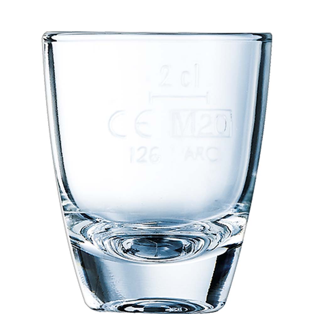 Schussglas mit 2 cl Markierung