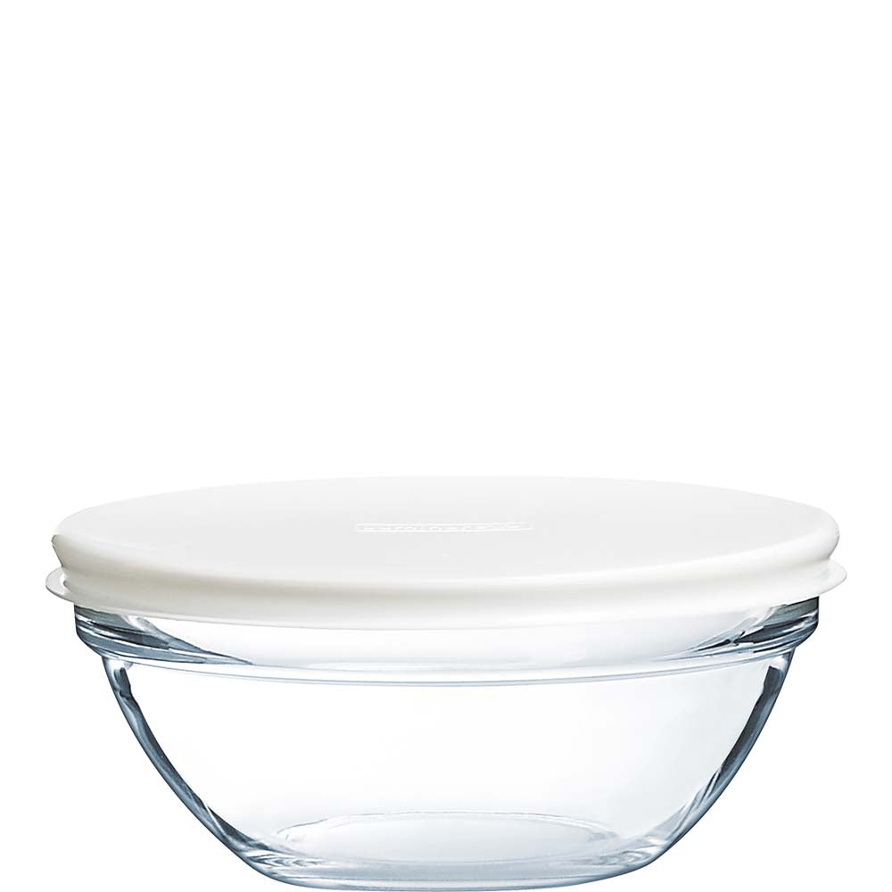 Glasbehälter mit weißem Deckel