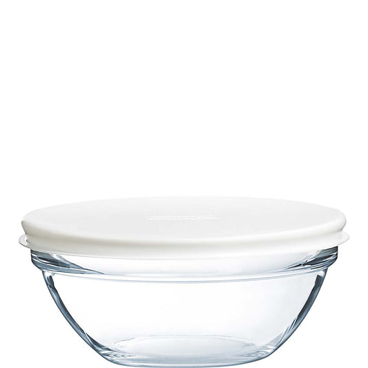 Glasbehälter mit weißem Deckel