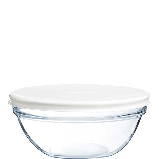 Glasbehälter mit weißem Deckel