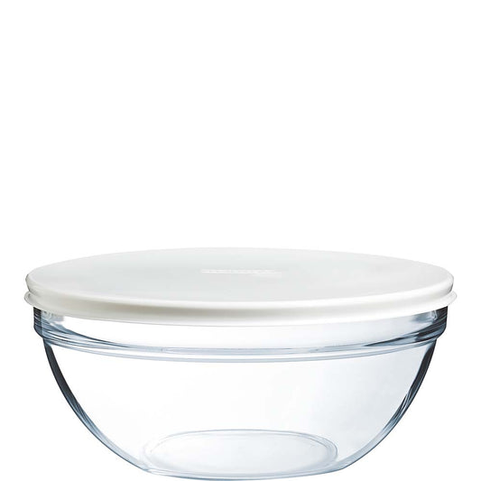 Glasbehälter mit weißem Deckel