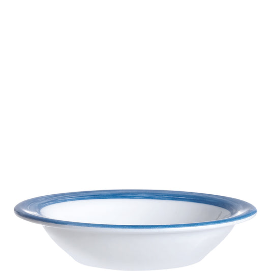 Weiße Schüssel mit blauer Rand