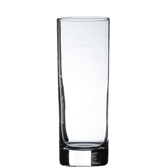Hohes transparentes Getränkeglas