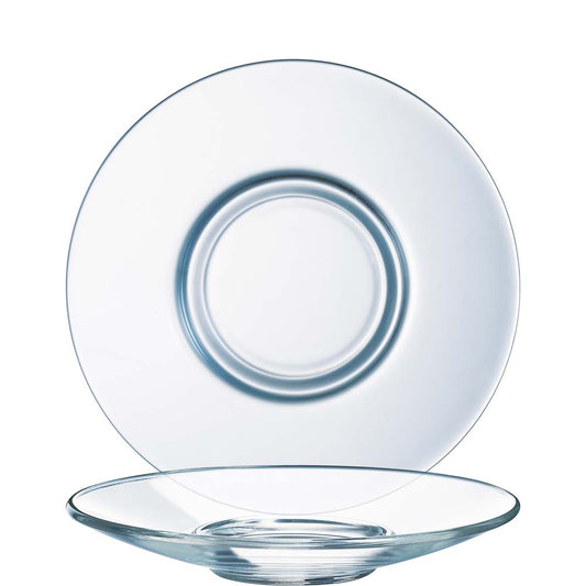 Glas-Teller und Unterteller aus Glas
