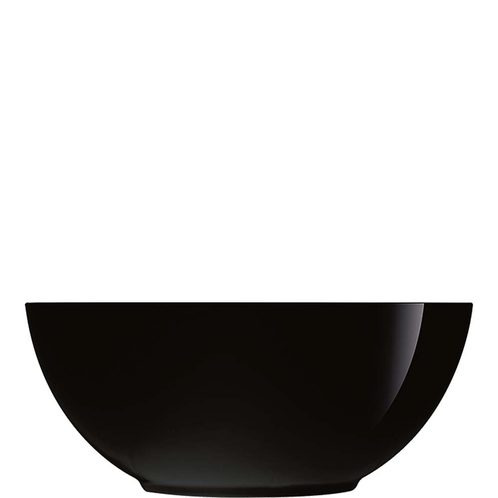 Schwarze Schale auf weißem Hintergrund
