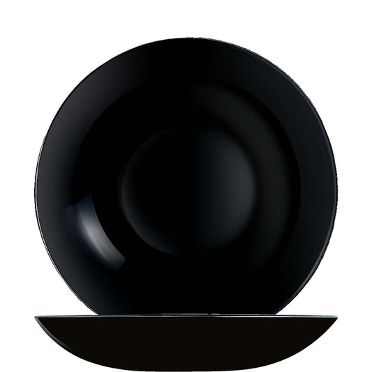 Schwarze Teller, modernes Geschirr, Gastronomie
