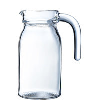 Glaskaraffe mit Henkel, leer