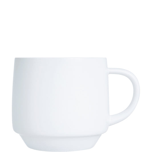 Weiße Kaffeetasse mit Henkel