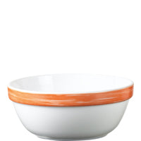 Weiße Schale mit orangenem Rand