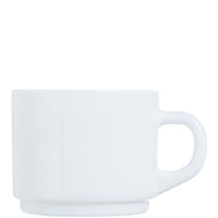 Weiße Kaffeetasse mit Henkel