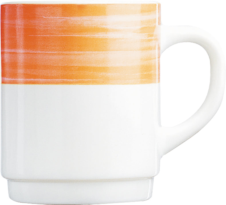 Tasse mit orangefarbenem Rand