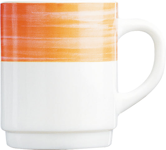 Tasse mit orangefarbenem Rand
