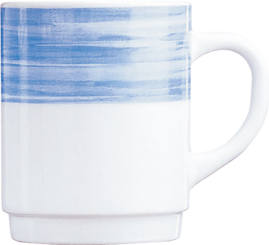 Weiße Tasse mit blauem Rand