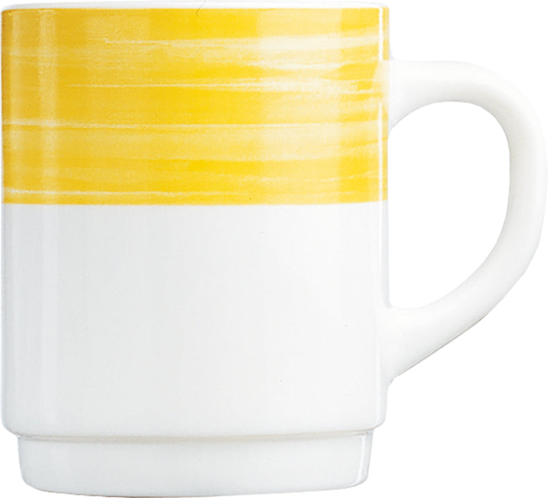 Weiße Tasse mit gelbem Rand