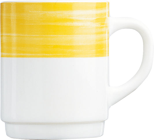 Weiße Tasse mit gelbem Rand