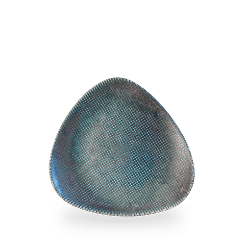 Blaue, strukturierte, dreieckige Schale
