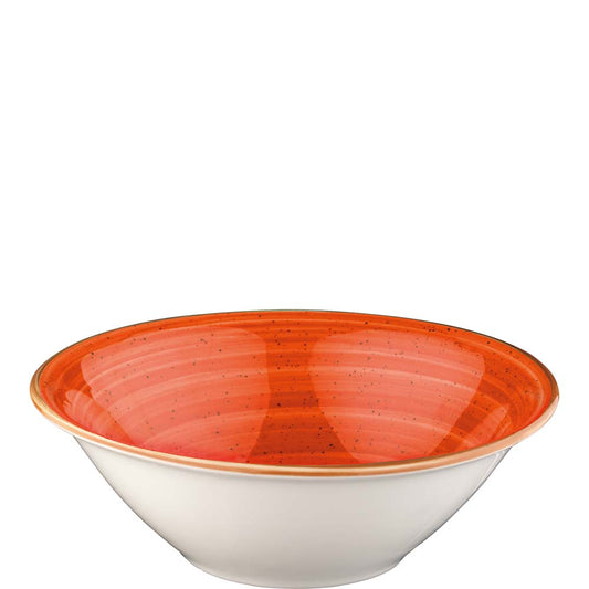 Weiße Keramikschale, orange Innenfläche