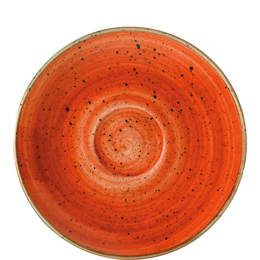 Orangener Teller mit Sprenkeln