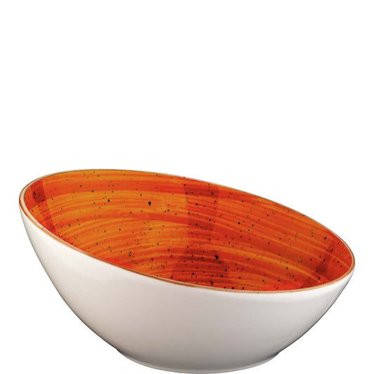 Weiße Schale mit orange Innenraum