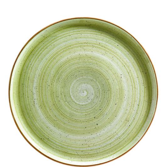 Grüner Teller mit Spiralmuster