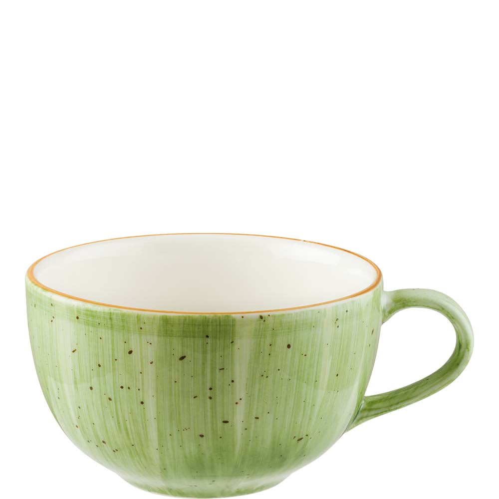 Grüne Tasse mit Henkel.