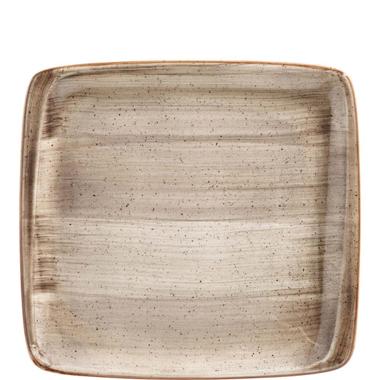 Beiger quadratischer Keramik-Teller