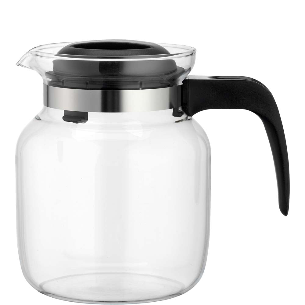 Glas-Kaffeekanne mit schwarzem Griff