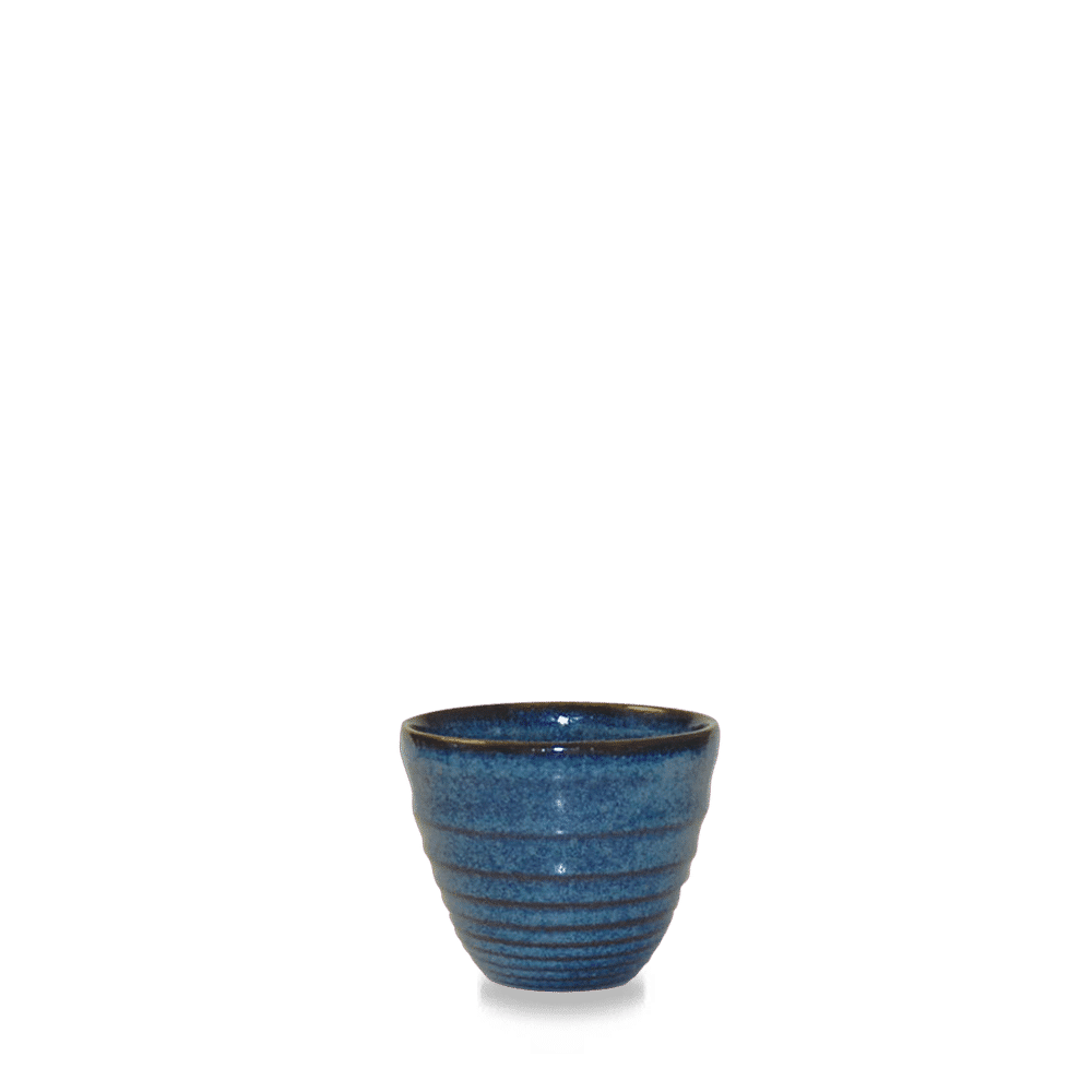 Blaue Keramikschale auf Tisch