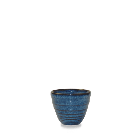 Blaue Keramikschale auf Tisch