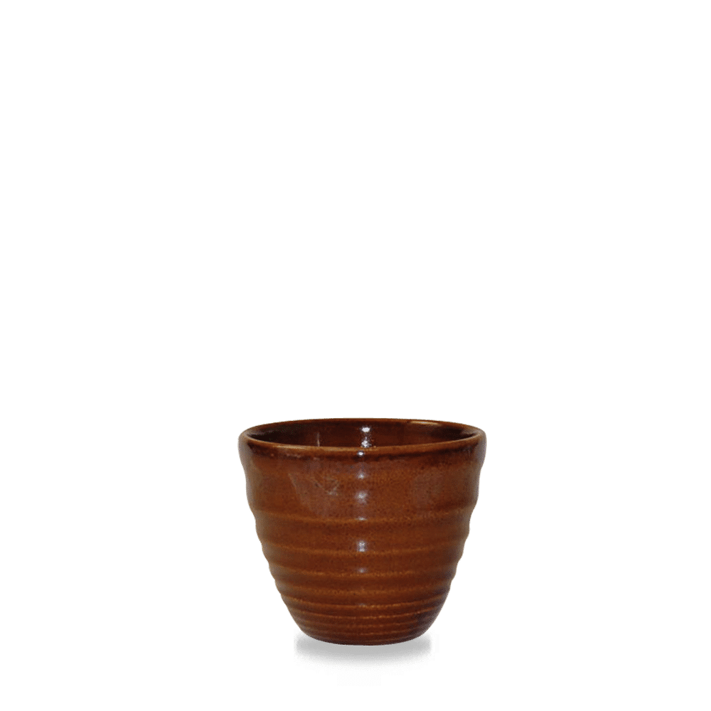 Bauchige braune Keramikschale