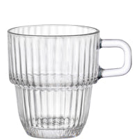 Transparente Glas-Tasse mit Henkel