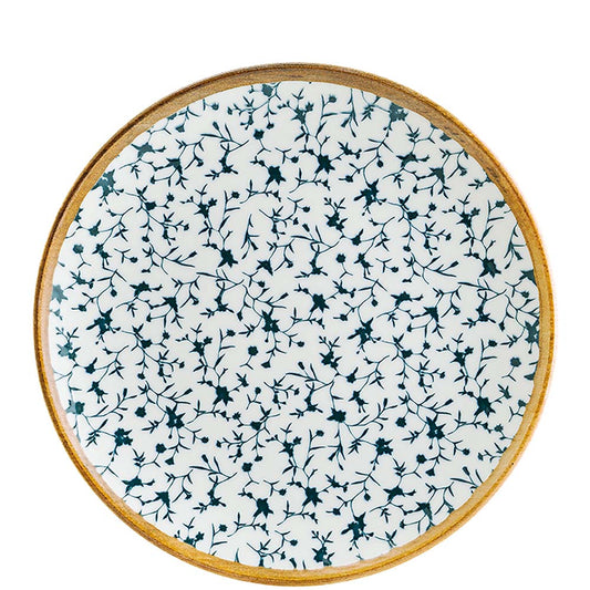 Teller mit blauem Blumendesign