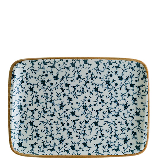 Teller mit blauem Blütenmuster