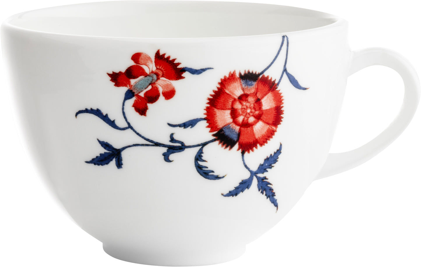 Tasse mit floralem Muster.