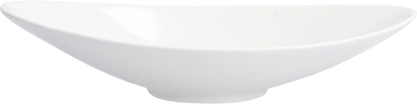 Weiße, ovale Schale aus Porzellan.