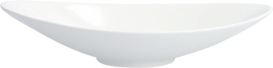 Weiße, ovale Schale aus Porzellan.