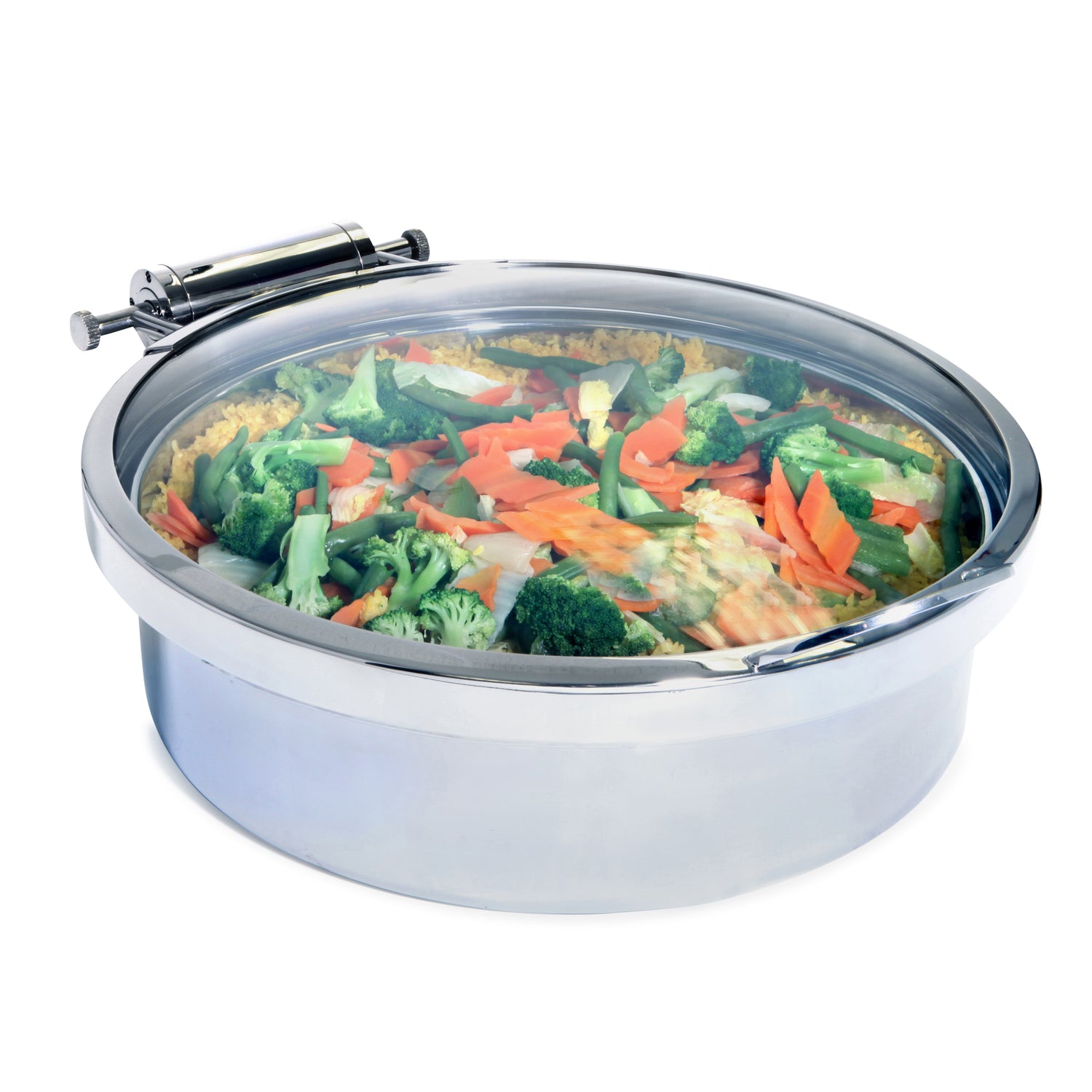 Gemüse in runder Edelstahl-Schale.