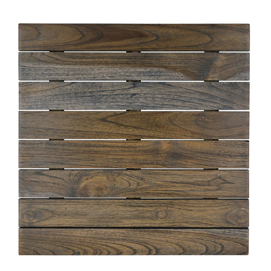 Holzpalette mit dunkler Maserung.