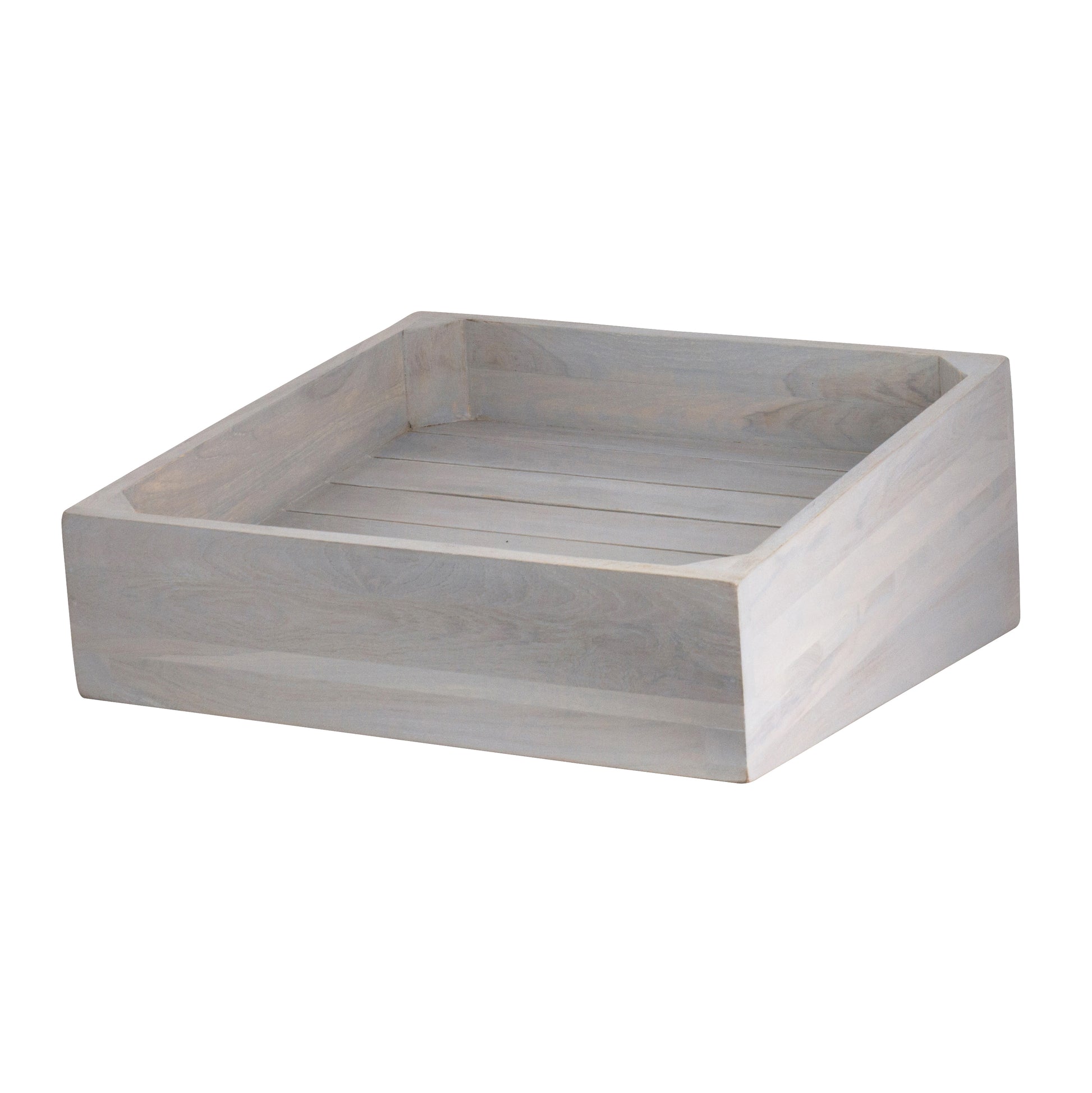 Holztablett, quadratisch, naturbelassen.