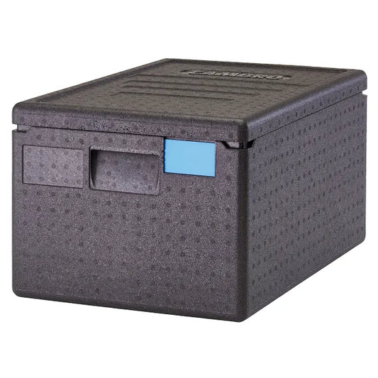 Schwarze Transportbox für Gastronomie.