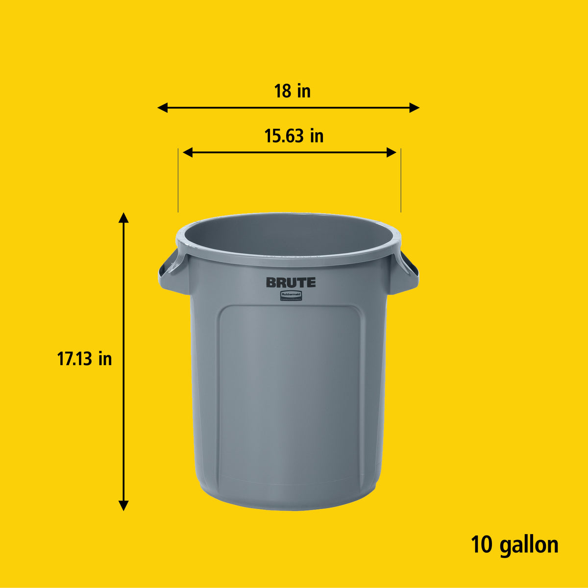 BRUTE® Rundbehälter mit Luftkanälen, 38 l, Grau