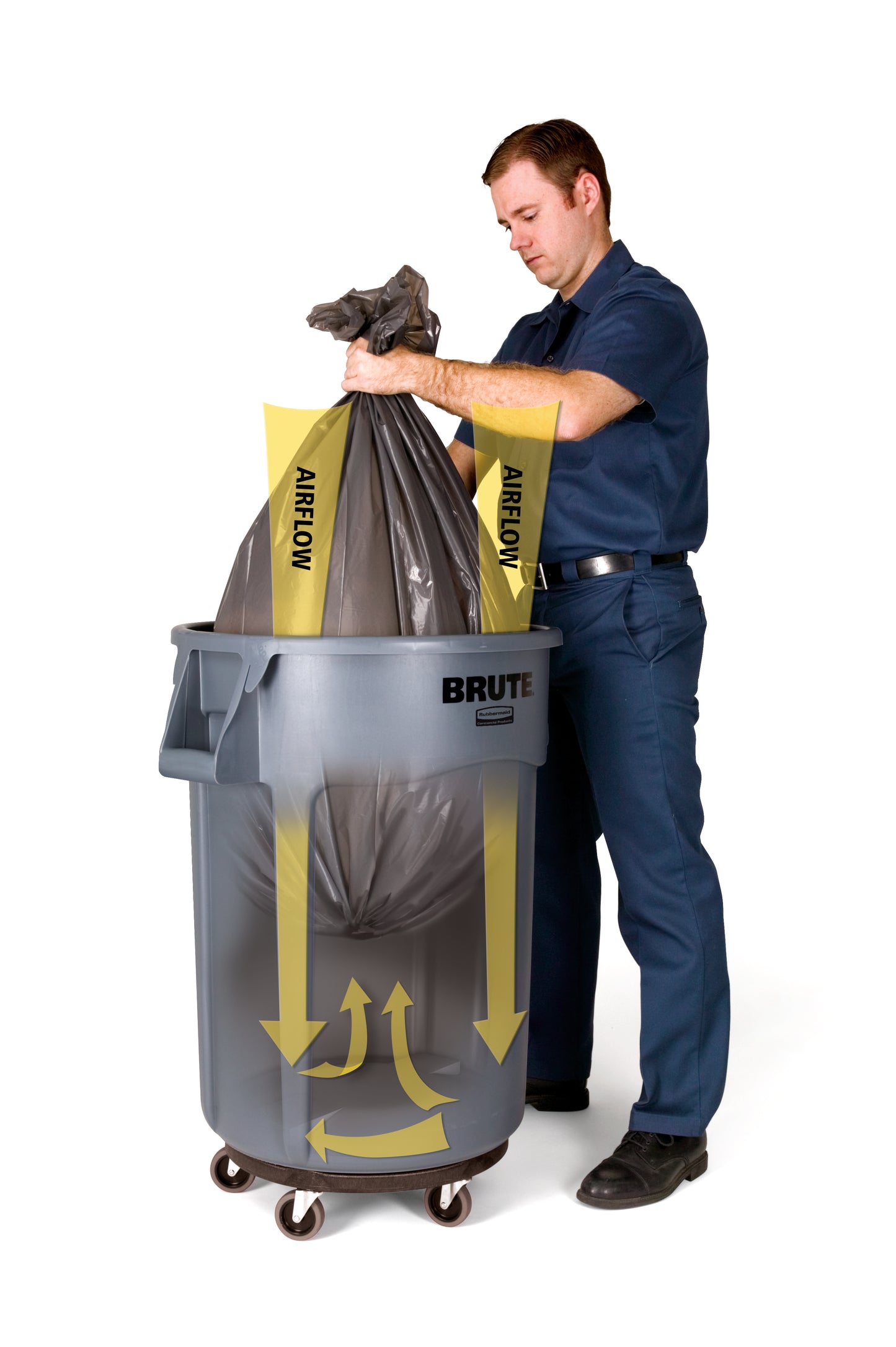 BRUTE® Rundbehälter mit Luftkanälen, 76 l, Weiß