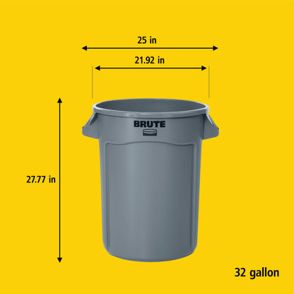 BRUTE® Rundbehälter mit Luftkanälen, 121 l, Grau