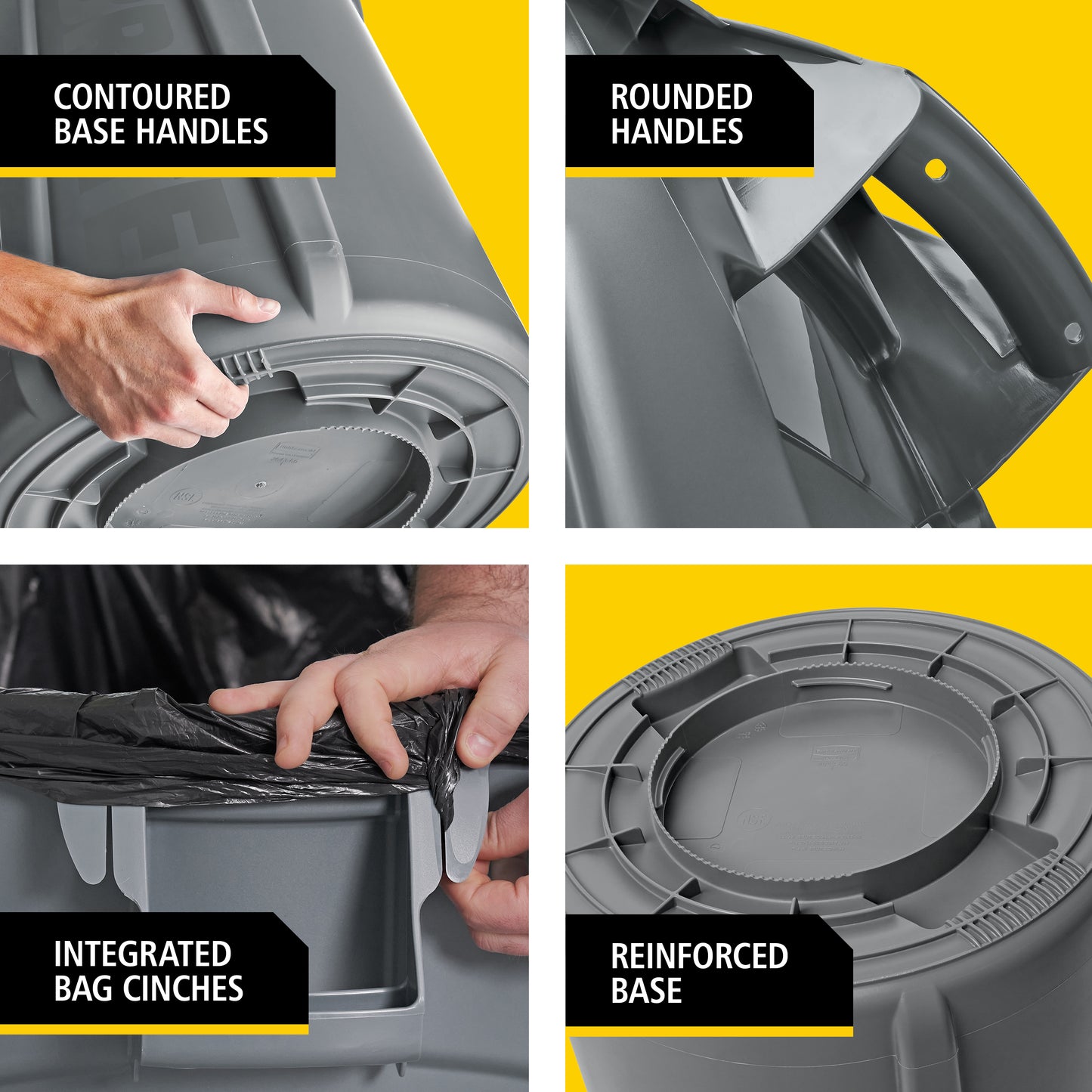 BRUTE® Rundbehälter mit Luftkanälen, 121 l, Weiß