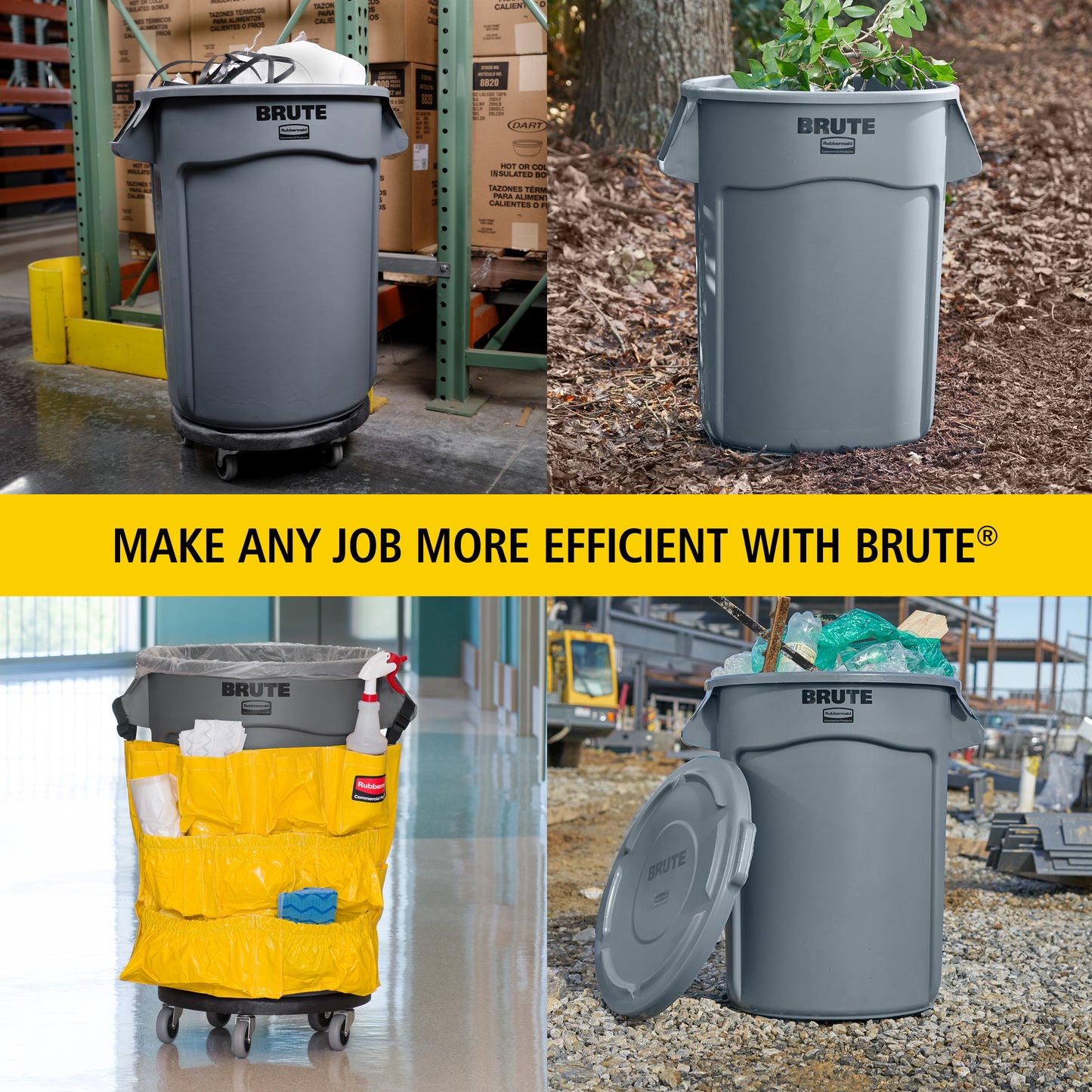 BRUTE® Rundbehälter mit Luftkanälen, 121 l, Weiß