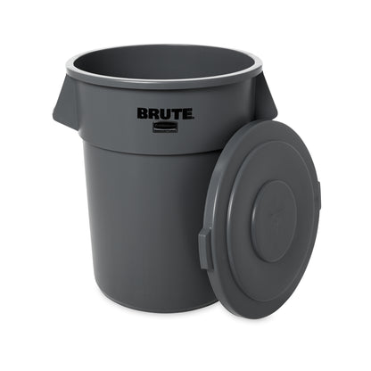 BRUTE Mülleimer Deckel – passend für 208 L BRUTE Abfallbehälter, mit Wasserablauf, UV‑Schutz & Stapelfunktion, grau