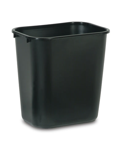 Schreibtisch-Papierkorb rechteckig, 27 l, Schwarz