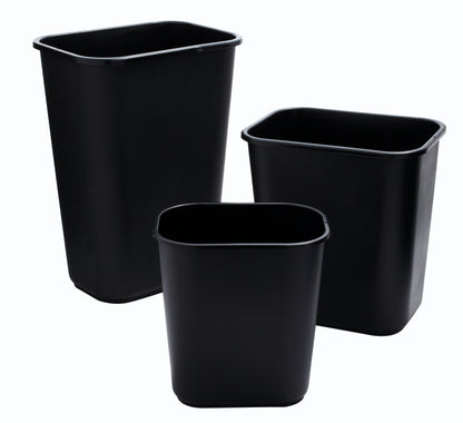 Schreibtisch-Papierkorb rechteckig, 27 l, Schwarz