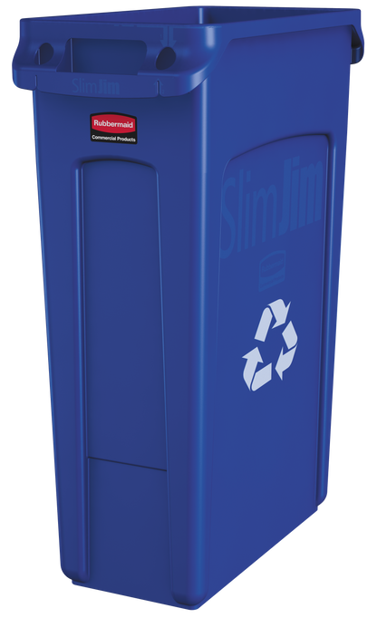 Slim Jim® Abfalleimer mit Luftkanälen, 87 l, Blau