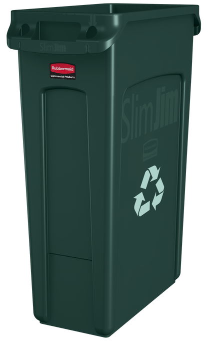Slim Jim® Abfalleimer mit Luftkanälen, 87 l, Grün